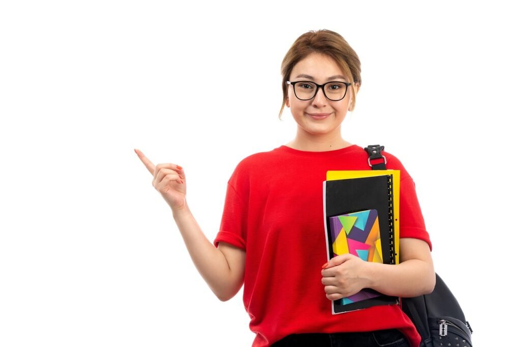 girl, student, study, smile, lessons, happy, files, books, copybooks, bag, education, person, student, student, student, student, student